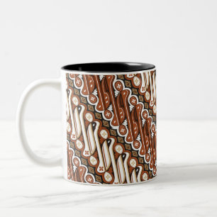 Muster indonesischer Batik Zweifarbige Tasse