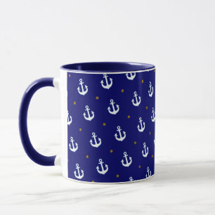 Muster kleiner weißer Anker Tasse