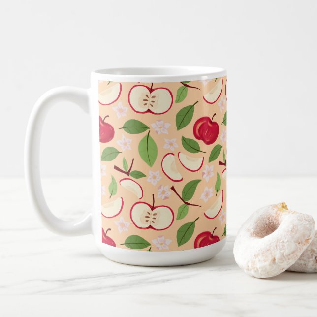 Muster-Kollektion für Obstkörbe - Äpfel Kaffeetasse (Mit Donut)