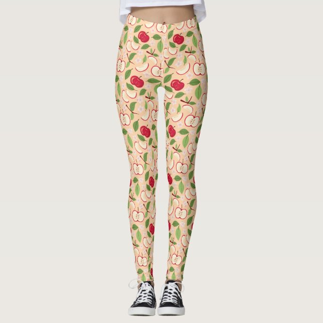 Muster-Kollektion für Obstkörbe - Äpfel Leggings (Vorderseite)