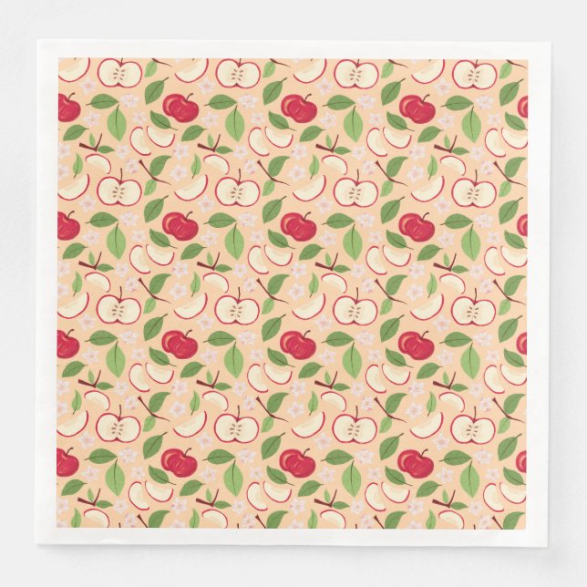 Muster-Kollektion für Obstkörbe - Äpfel Serviette (Vorderseite)