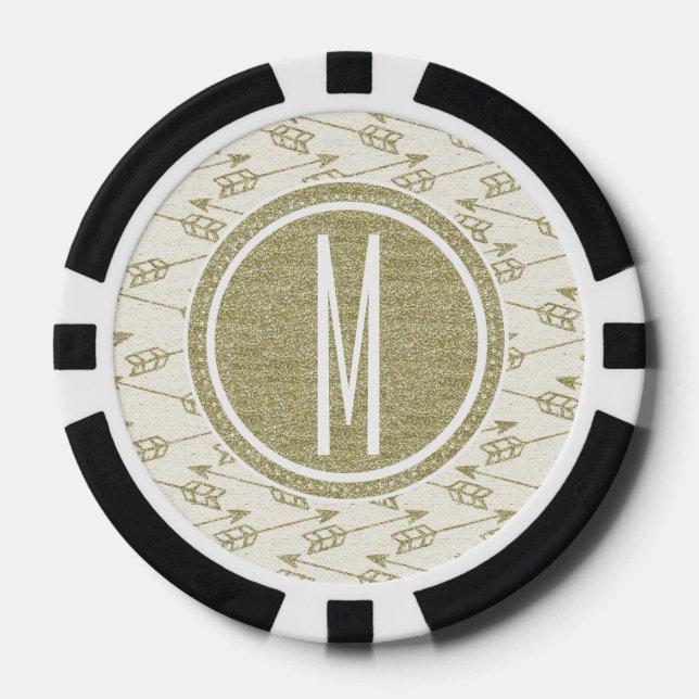 Muster Kreis 1 Mono - 4 Pokerchips (Vorderseite)