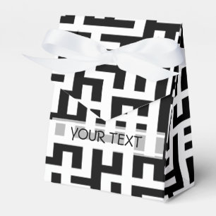 Muster - Labyrinthstreifen - Schwarzes + Ihr Text Geschenkschachtel