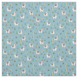 Muster Lama und Kakteen Stoff