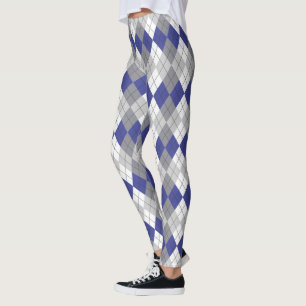 Muster-Leggings für blaugraue Raute Leggings