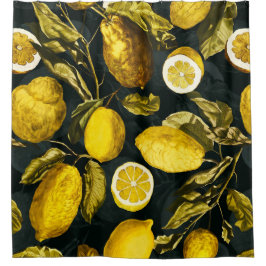 Muster Lemon und Leaf V Duschvorhang
