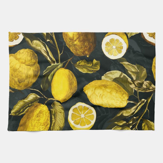 Muster Lemon und Leaf V Geschirrtuch (Horizontal)