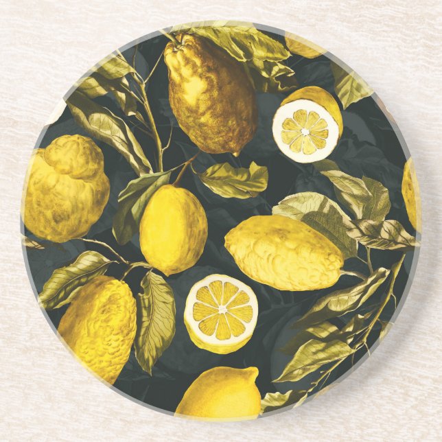 Muster Lemon und Leaf V Getränkeuntersetzer (Vorne)