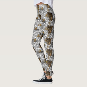 Muster Leopard & Peonies Leggings