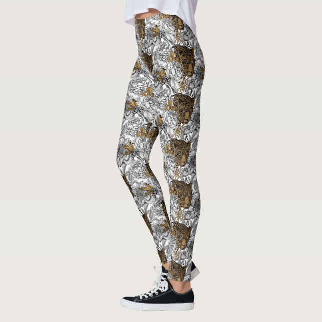 Muster Leopard & Peonies Leggings (Links)