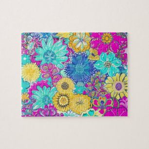 Muster lila, blau und gelb puzzle
