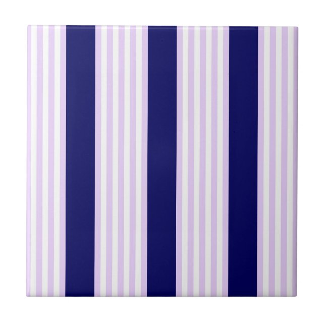 Muster Lilac und weiße Streifen mit marineblau Fliese (Vorderseite)