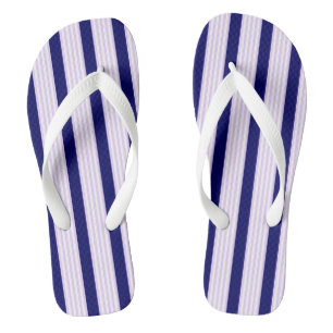 Muster Lilac und weiße Streifen mit marineblau Flip Flops