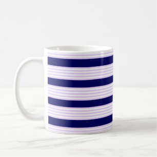 Muster Lilac und weiße Streifen mit marineblau Kaffeetasse