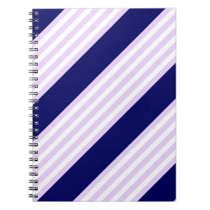 Muster Lilac und weiße Streifen mit marineblau Notizblock