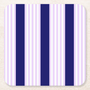 Muster Lilac und weiße Streifen mit marineblau Rechteckiger Pappuntersetzer