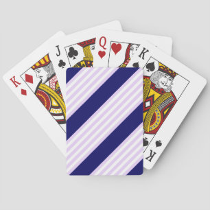 Muster Lilac und weiße Streifen mit marineblau Spielkarten
