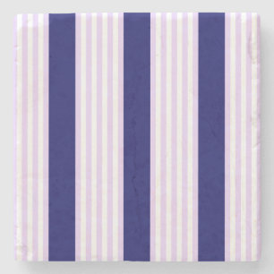 Muster Lilac und weiße Streifen mit marineblau Steinuntersetzer