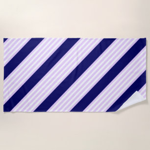 Muster Lilac und weiße Streifen mit marineblau Strandtuch