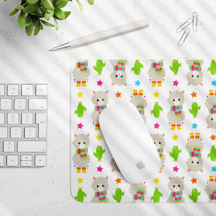 Muster Llamas, Niedlich Llamas, Alpacas, Kakteen Mousepad