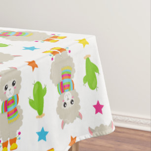 Muster Llamas, Niedlich Llamas, Alpacas, Kakteen Tischdecke