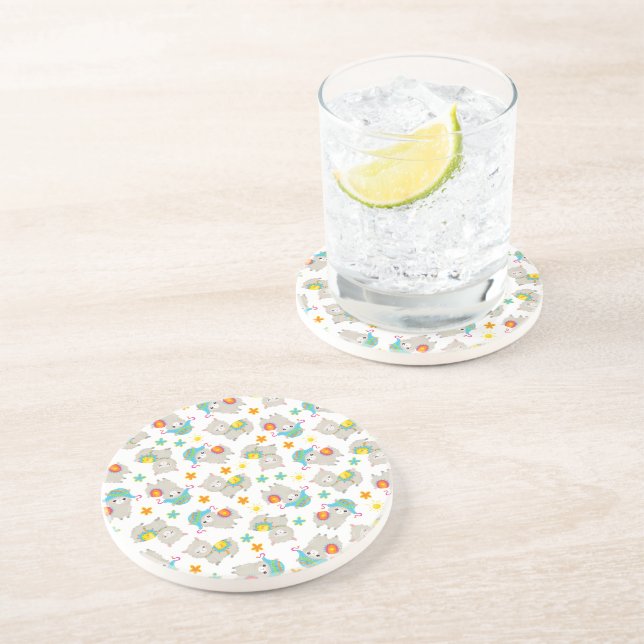 Muster Llamas, Niedliche Llamas, Alpacas, Blume Getränkeuntersetzer (Seite)