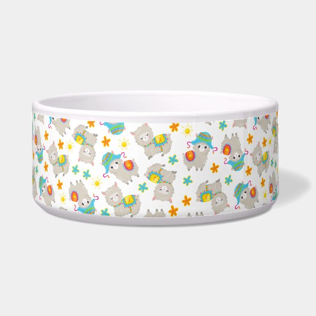 Muster Llamas, Niedliche Llamas, Alpacas, Blume Napf (Vorderseite)