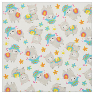 Muster Llamas, Niedliche Llamas, Alpacas, Blume Stoff