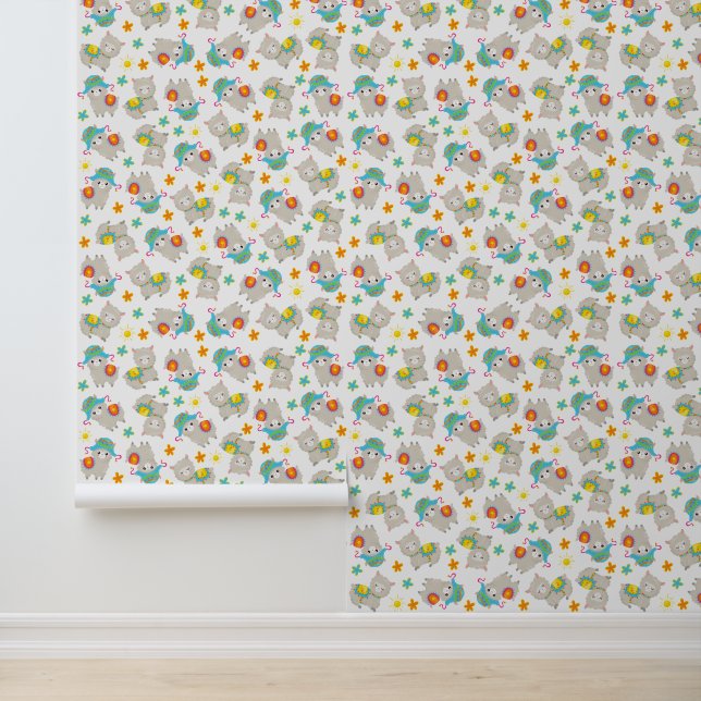 Muster Llamas, Niedliche Llamas, Alpacas, Blume Tapete (Anwendung)