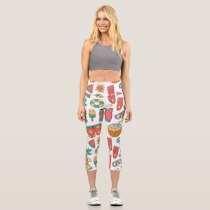 Muster lustiger Sommerurlaub Capri Leggings