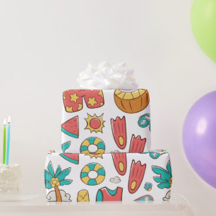 Muster lustiger Sommerurlaub Geschenkpapier