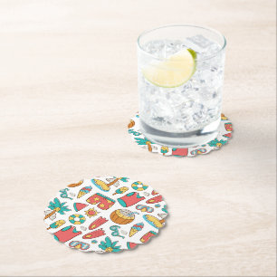 Muster lustiger Sommerurlaub Untersetzer