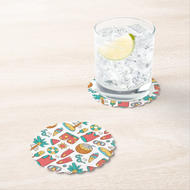 Muster lustiger Sommerurlaub Untersetzer (Vor Ort)