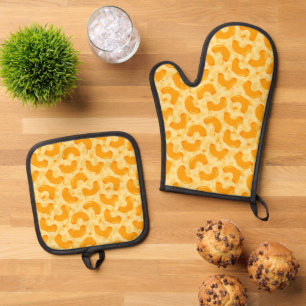 Muster Macaroni und Käse Ofenhandschuh & Topflappen-Set