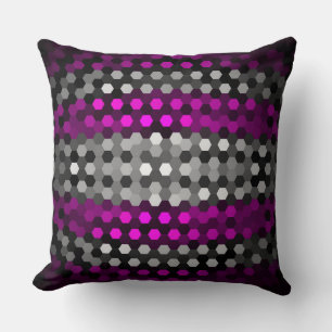 Muster Magenta und Gray Hexagons Kissen
