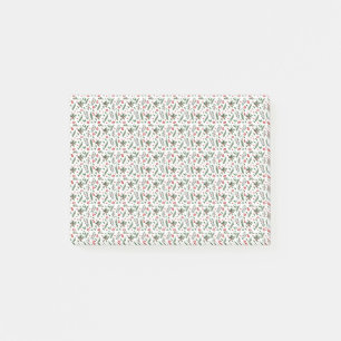 Muster mit Ästen und Weihnachtsbeeren Post-it Klebezettel