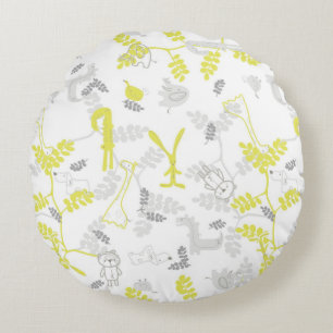 Muster mit Baby-Tieren 2 Rundes Kissen