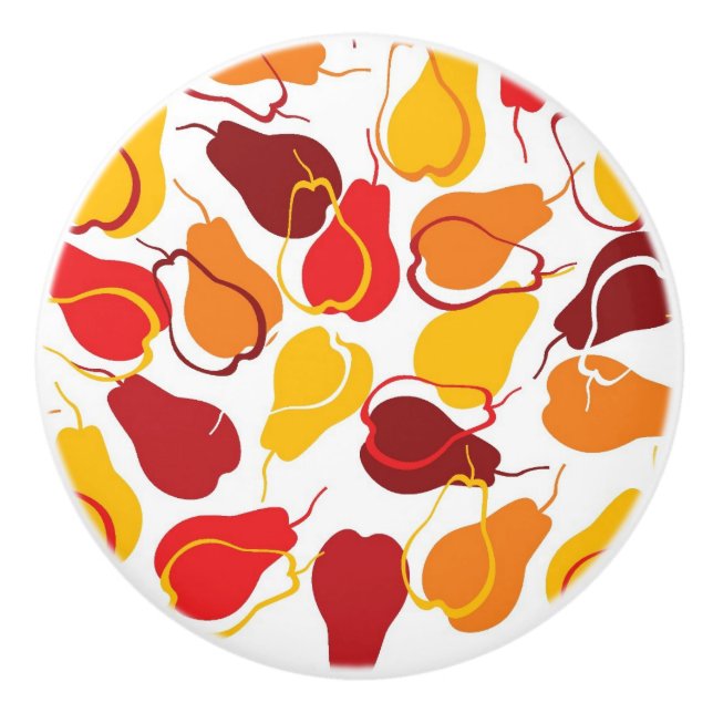 Muster mit Birnen Keramikknauf (Vorderseite)