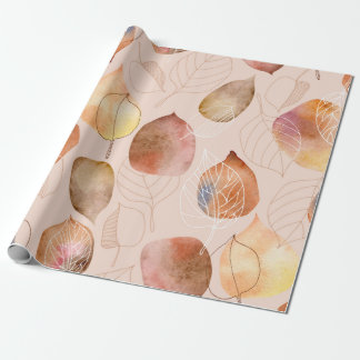 Muster mit Blätter. Grafik- und Aquarellblatt.  Geschenkpapier