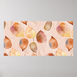 Muster mit Blätter. Grafik- und Aquarellblatt. Poster