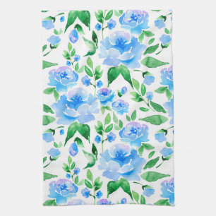 Muster mit blauen Blume Geschirrtuch