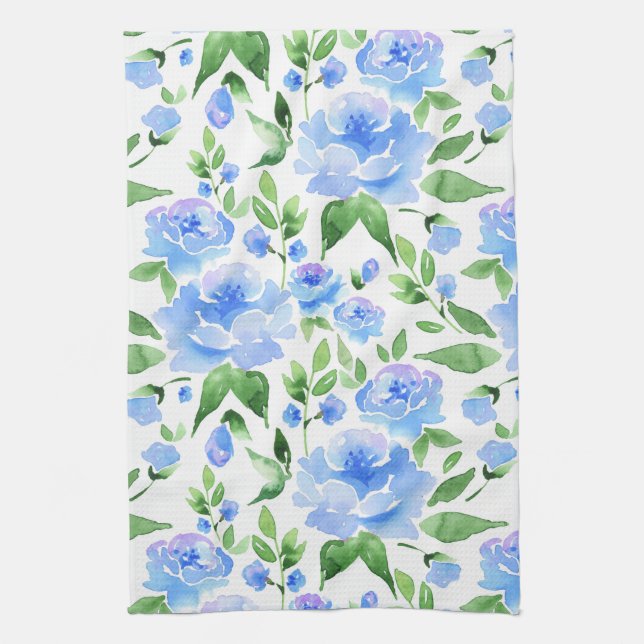 Muster mit blauen Blume Geschirrtuch (Vertikal)