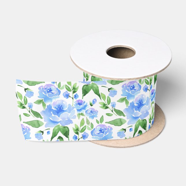 Muster mit blauen Blume Satinband (Spule)