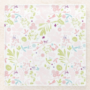 Muster mit Blumenmuster Glasuntersetzer