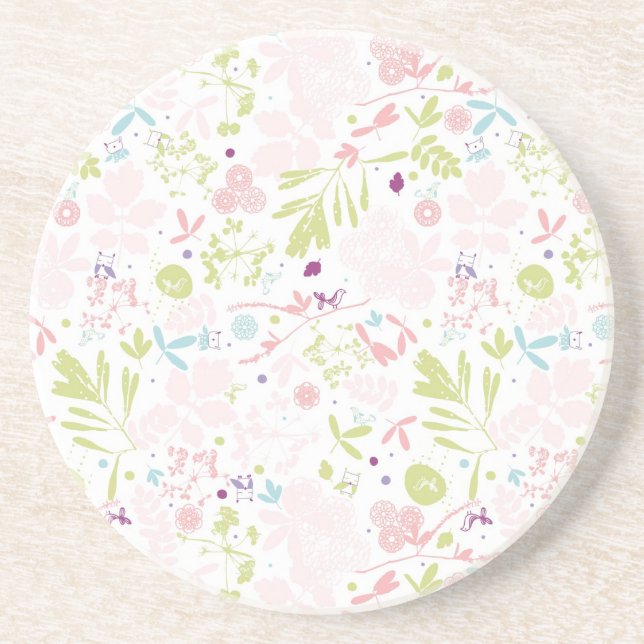 Muster mit Blumenmuster Sandstein Untersetzer (Vorne)