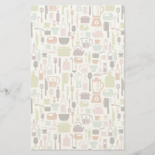 Muster mit bunten kochenden Ikonen Briefpapier