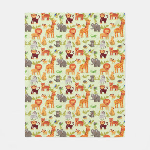 Muster mit Cartoon-Tieren Fleecedecke
