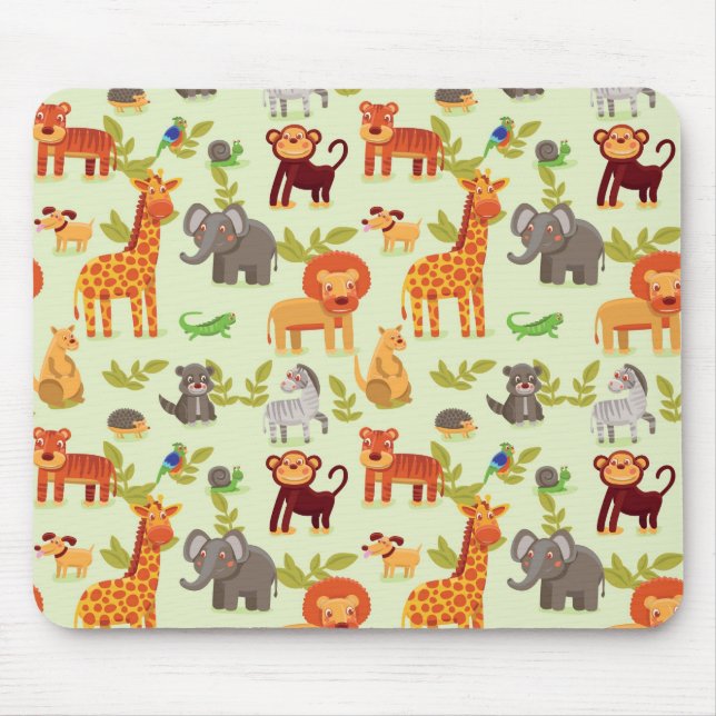 Muster mit Cartoon-Tieren Mousepad (Vorne)