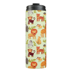Muster mit Cartoon-Tieren Thermosbecher