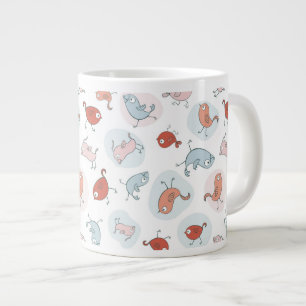 Muster mit Cartoon-Vögeln Jumbo-Tasse